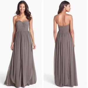 Jenny Yoo Aidan convertible bridesmaid dress Size 4 Strapless Chiffon Grey